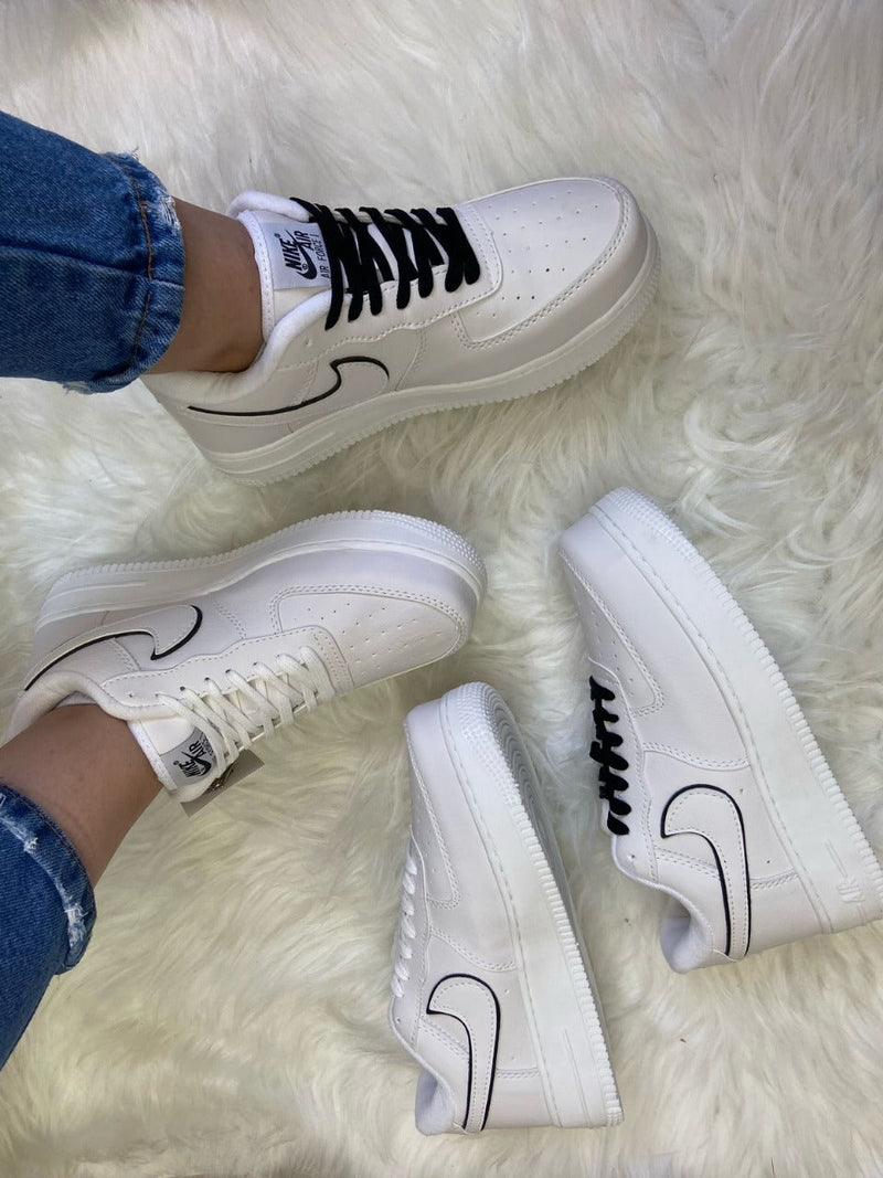 Nike AIR FORCE BRANCO SOMBRA PRETA