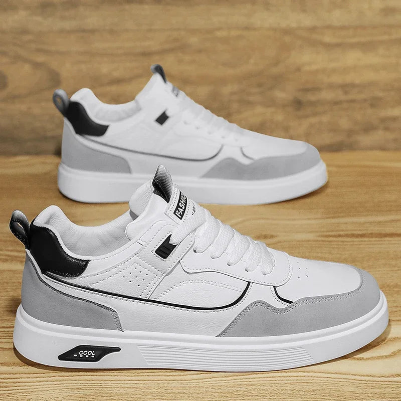 Tênis Masculino Casual de Couro – Estiloso, Confortável e Antiderrapante