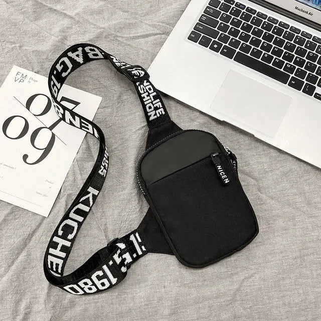 Bolsa de Ombro Masculina – Estilo INS | Compacta e Impermeável