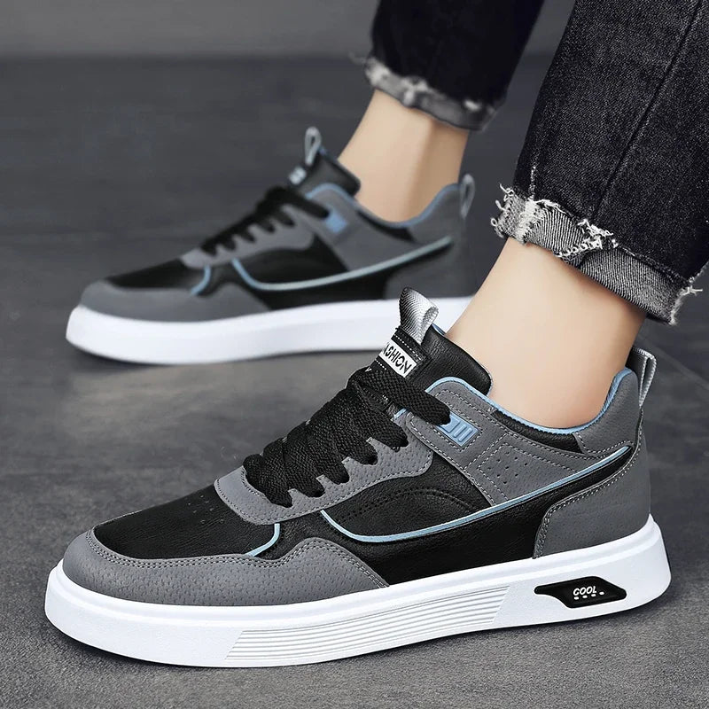 Tênis Masculino Casual de Couro – Estiloso, Confortável e Antiderrapante
