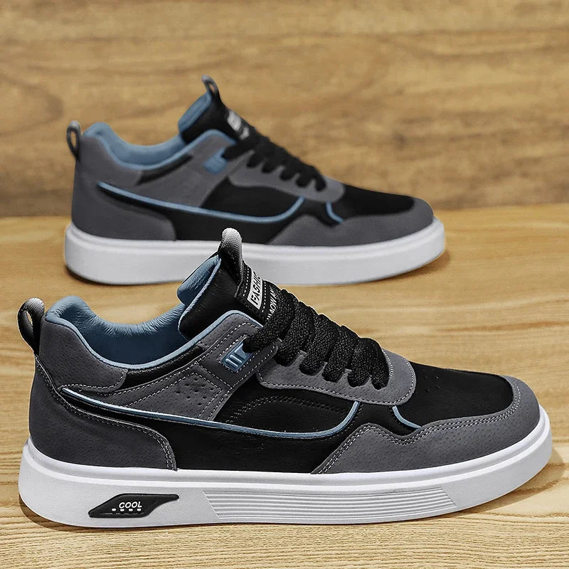 Tênis Masculino Casual de Couro – Estiloso, Confortável e Antiderrapante