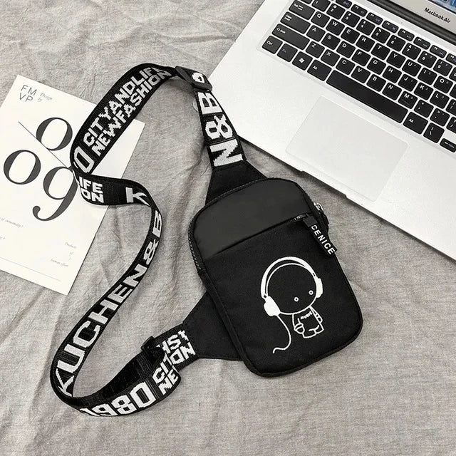 Bolsa de Ombro Masculina – Estilo INS | Compacta e Impermeável