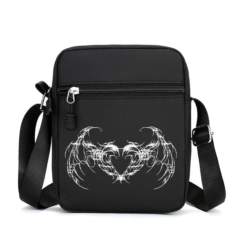 Bolsa Crossbody Masculina – Estampa RUNE | Grande Capacidade e Estilo Único