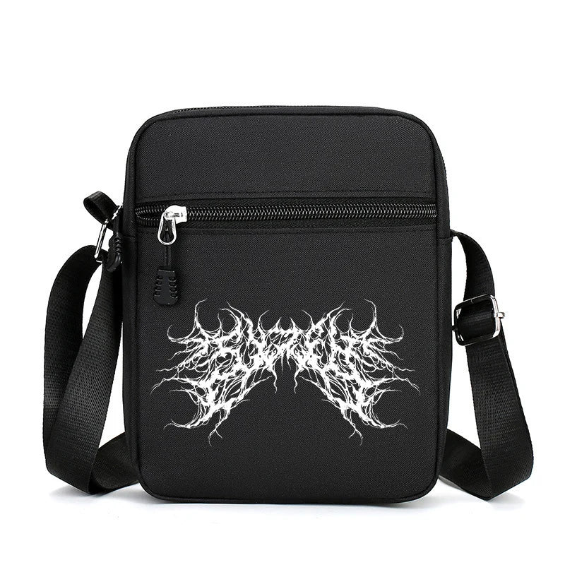 Bolsa Crossbody Masculina – Estampa RUNE | Grande Capacidade e Estilo Único